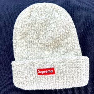 Supreme Whitish Crochet Beanie🔥🔥